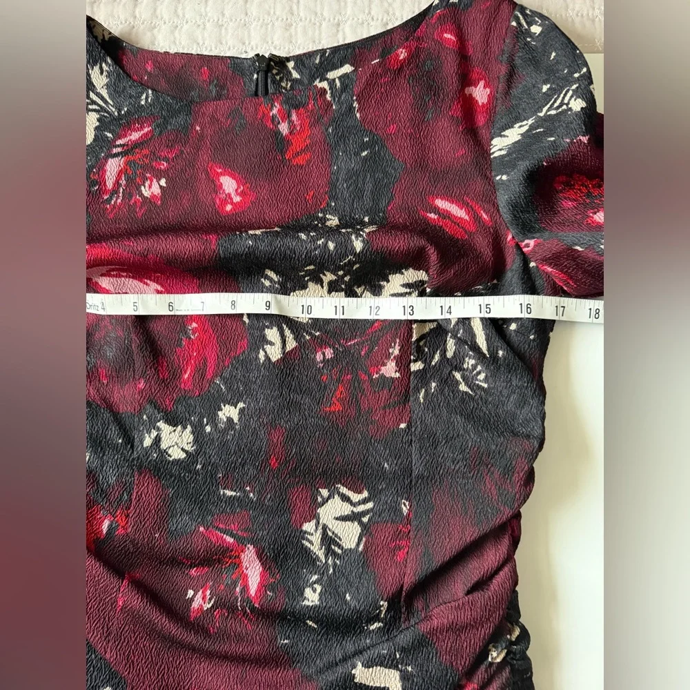 Tracy Reese Anthropologie Floral Paintbrush Watercolor Silk Crepe‎ Dress S 10